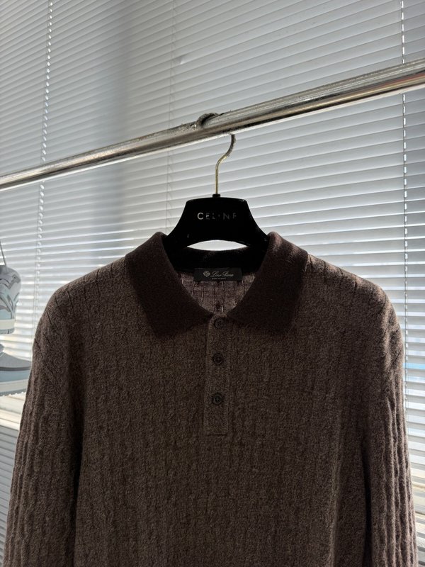 Loro Piana 컬러블록 케이블 니트 폴로 울 스웨 001-273647