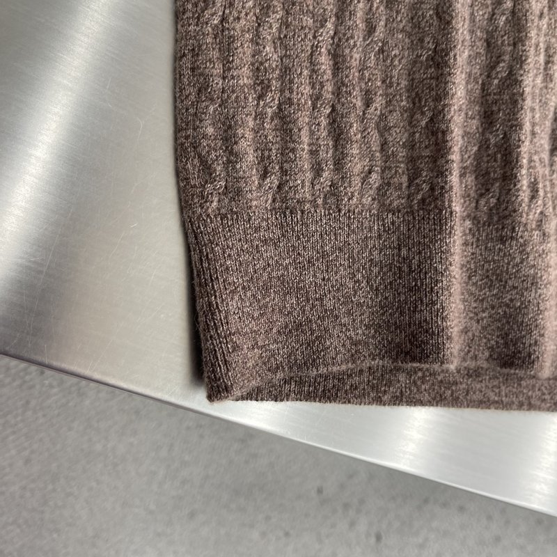 Loro Piana 컬러블록 케이블 니트 폴로 울 스웨 001-273647