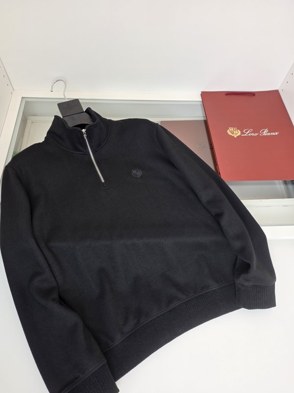 Loro Piana 캐시미어 혼방 하프넥 스웨트셔츠 001-273661