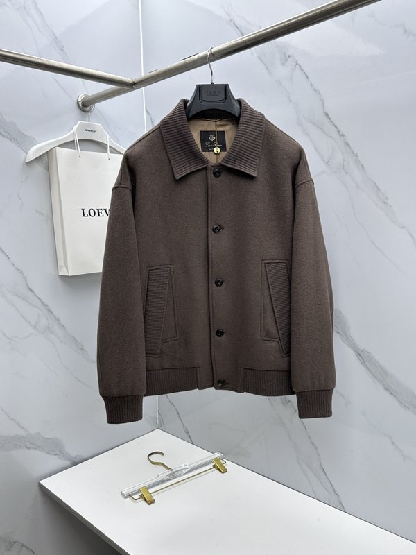 Loro Piana 턴다운 칼라 울 재킷 001-273665