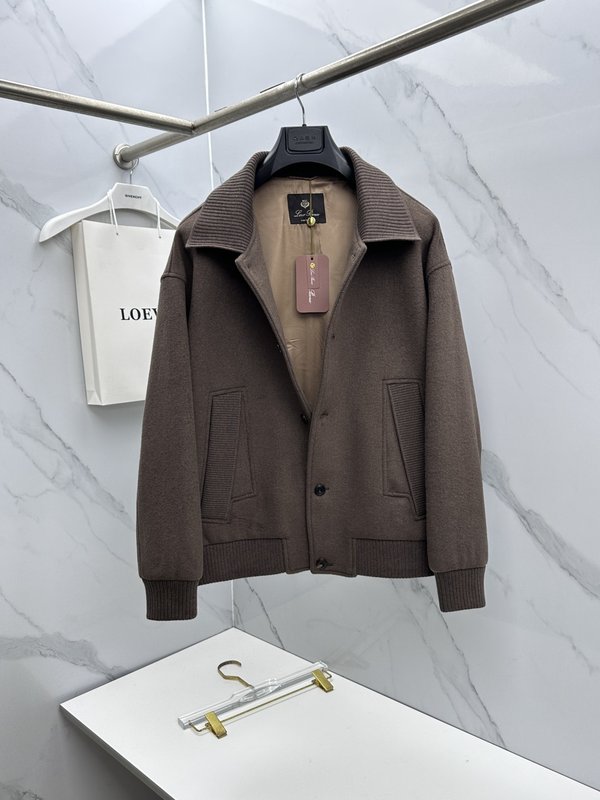 Loro Piana 턴다운 칼라 울 재킷 001-273665