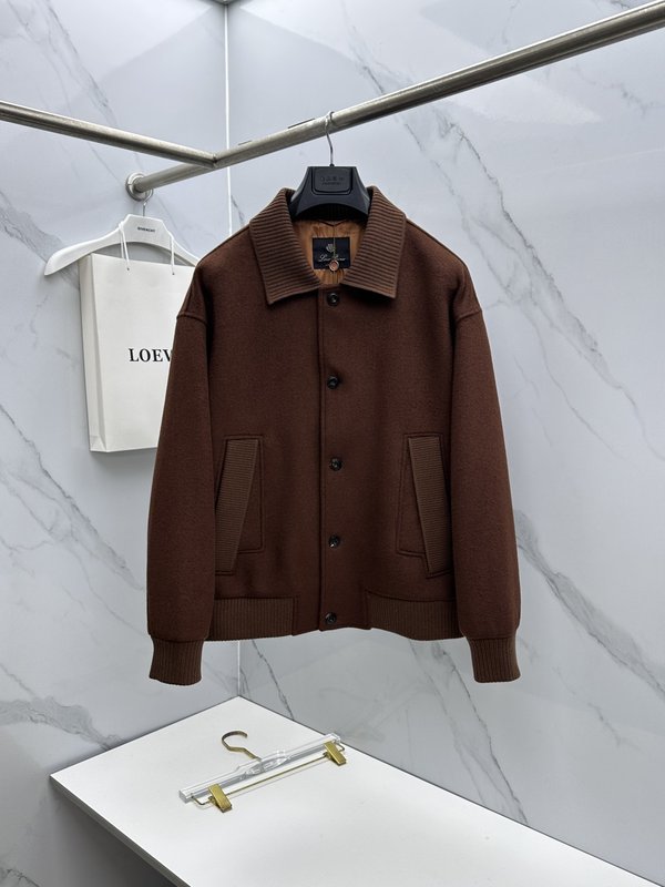 Loro Piana 턴다운 칼라 울 재킷 001-273667