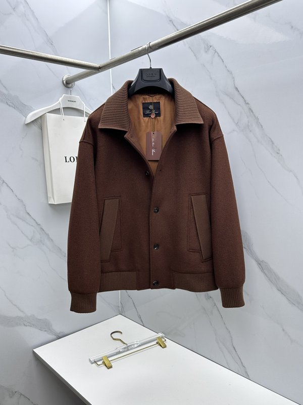 Loro Piana 턴다운 칼라 울 재킷 001-273667