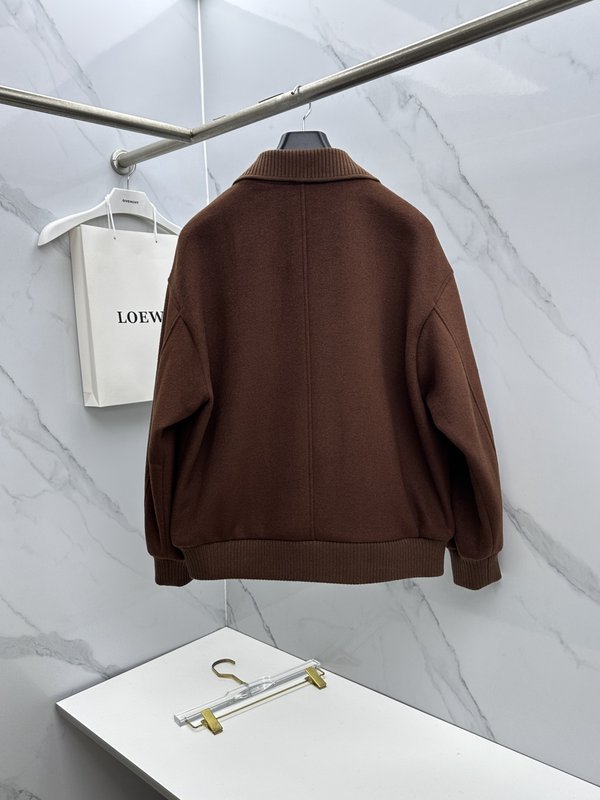 Loro Piana 턴다운 칼라 울 재킷 001-273667