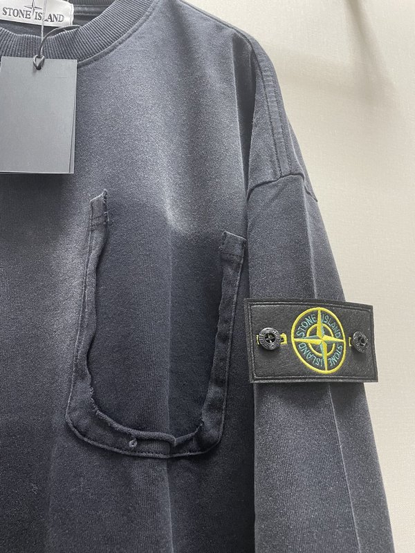 Stone Island 워싱 빈티지 심플 맨투맨 001-273686
