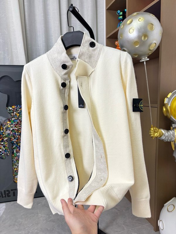 스톤아일랜드 니트 울 혼방 가디건 자켓 001-273688