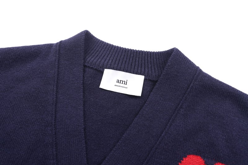Ami Paris 레드 하트 울 가디건 001-273796