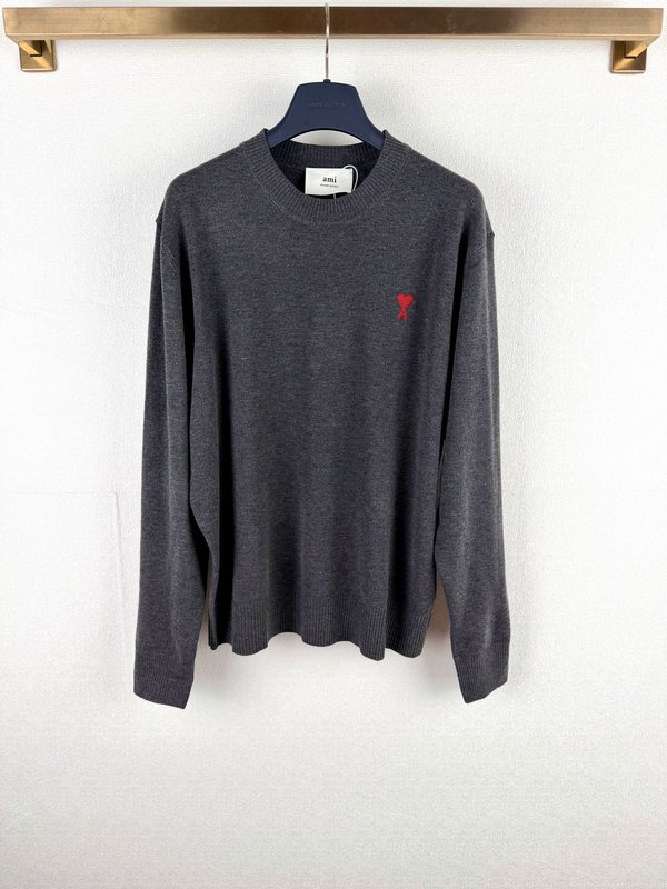 Ami Paris 26FW 라운드넥 울 ADC 자수 니 001-273806