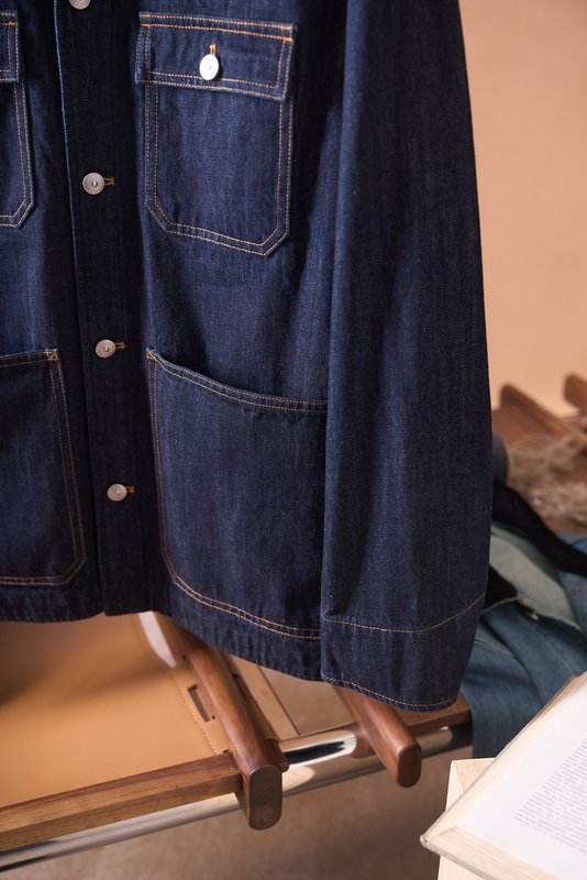 Loro Piana 워시드 코튼 코듀로이 칼라 데님 자 001-273980