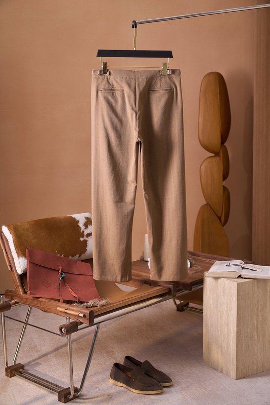 Loro Piana 헤링본 울 혼방 슬랙스 001-273982