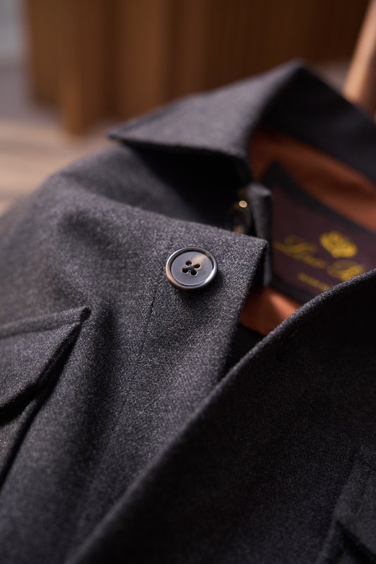 Loro Piana 울 혼방 포켓 4개 워크 셔츠 재킷 001-273984