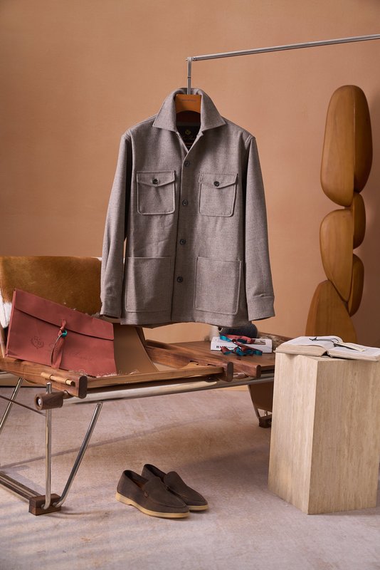 Loro Piana 울 혼방 셔츠 재킷 001-273985