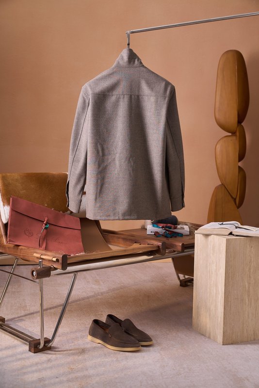 Loro Piana 울 혼방 셔츠 재킷 001-273985
