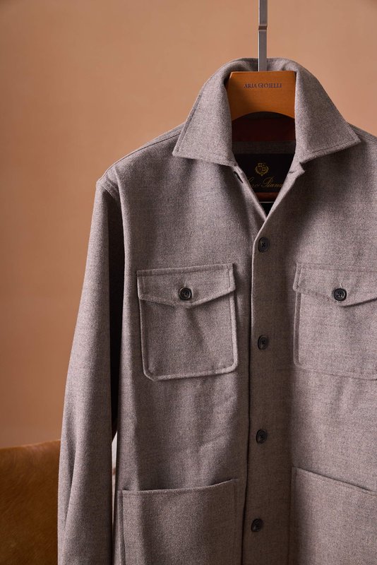 Loro Piana 울 혼방 셔츠 재킷 001-273985