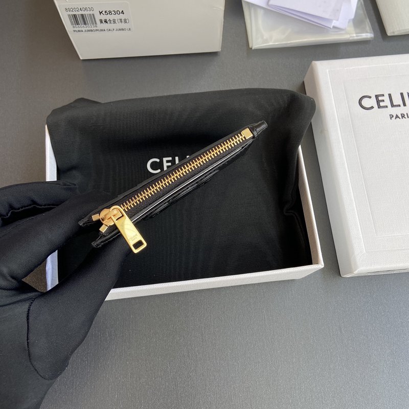 TRIOMPHE 광택 소가죽 카드 지갑 001-274031