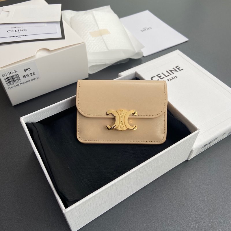 트리옹프 광택 소가죽 플랩 카드지갑 001-274039