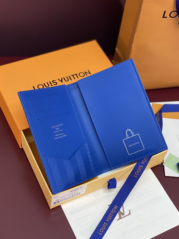 LV 가죽 여권 케이스 파란색 001-274316