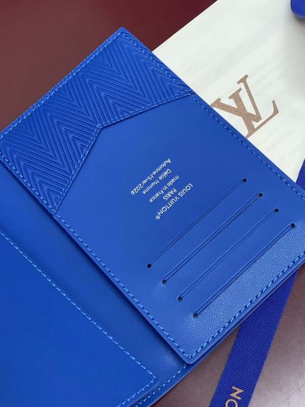 LV 가죽 여권 케이스 파란색 001-274316