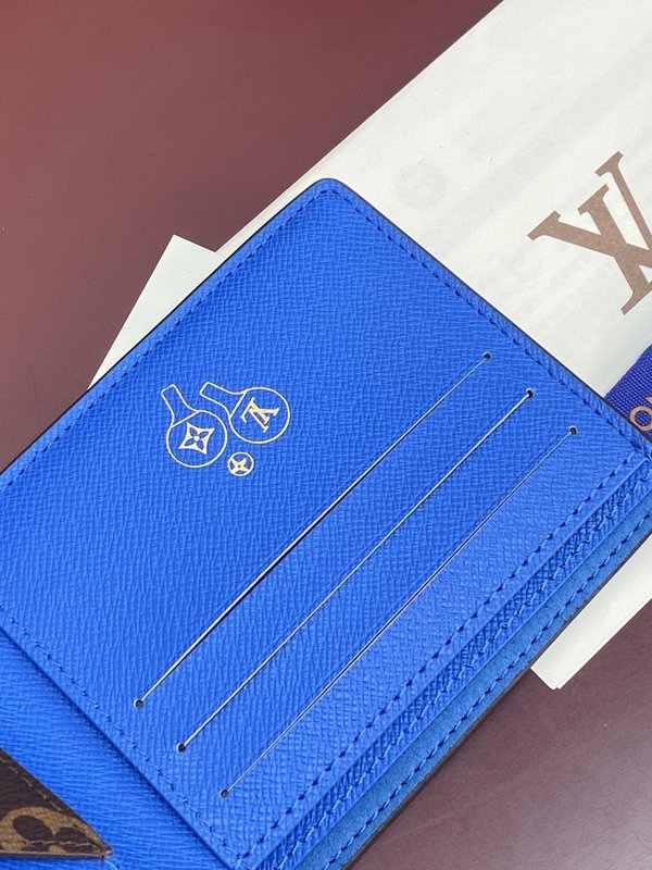 LV 멀티플 지갑 모노그램 캔버스 블루 브라운 001-274511