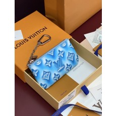 LV 코튼 블루 지퍼 동전지갑 001-274523
