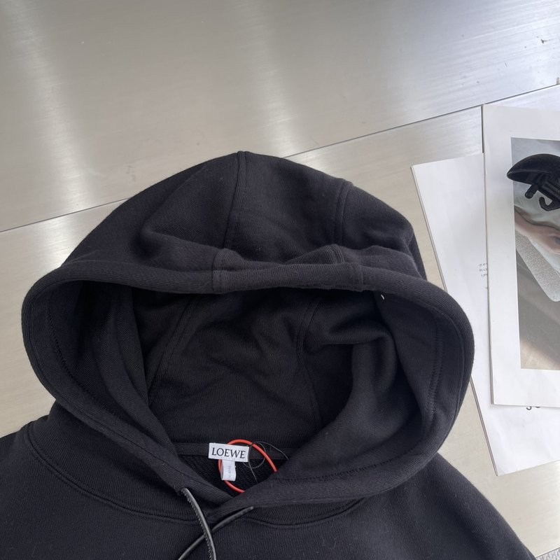 로에베 아나그램 가죽 자수 후드 스웨트셔츠 001-274963