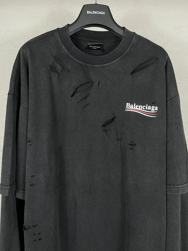 발렌시아가 콜라 로고 투피스 롱슬리브 티셔츠 001-275085