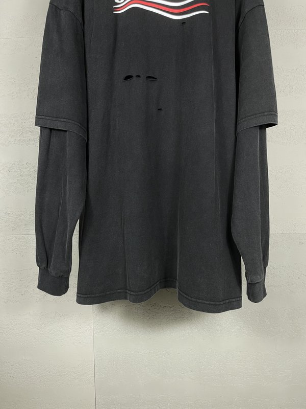 발렌시아가 콜라 로고 투피스 롱슬리브 티셔츠 001-275085