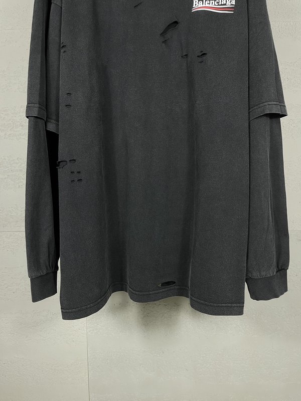 발렌시아가 콜라 로고 투피스 롱슬리브 티셔츠 001-275085