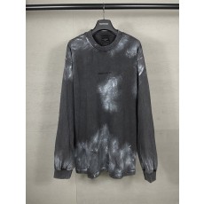 발렌시아가 로고 자수 오버사이즈 롱슬리브 티셔츠 001-275111