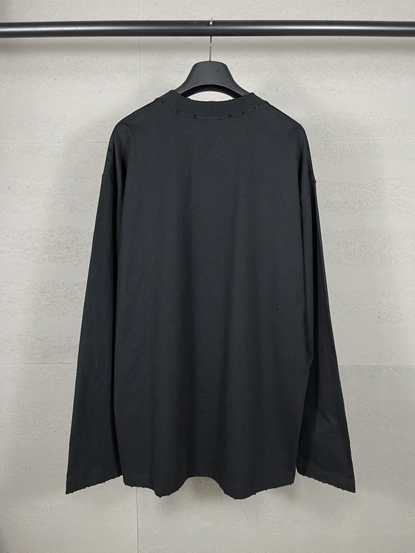 발렌시아가 더블링 로고 자수 오버핏 티셔츠 001-275137