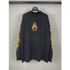 발렌시아가 더블링 플레임 프린트 워싱 티셔츠 001-275162