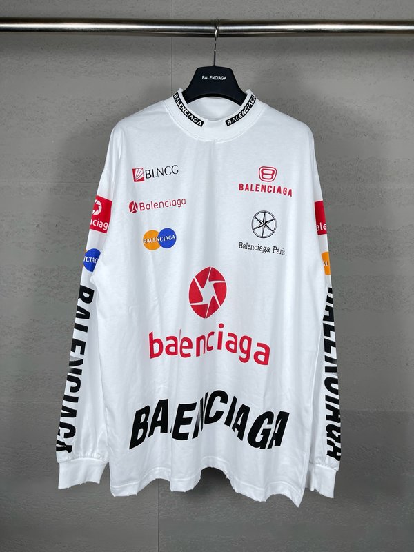 발렌시아가 헤비워싱 프린트 롱슬리브 티셔츠 001-275170
