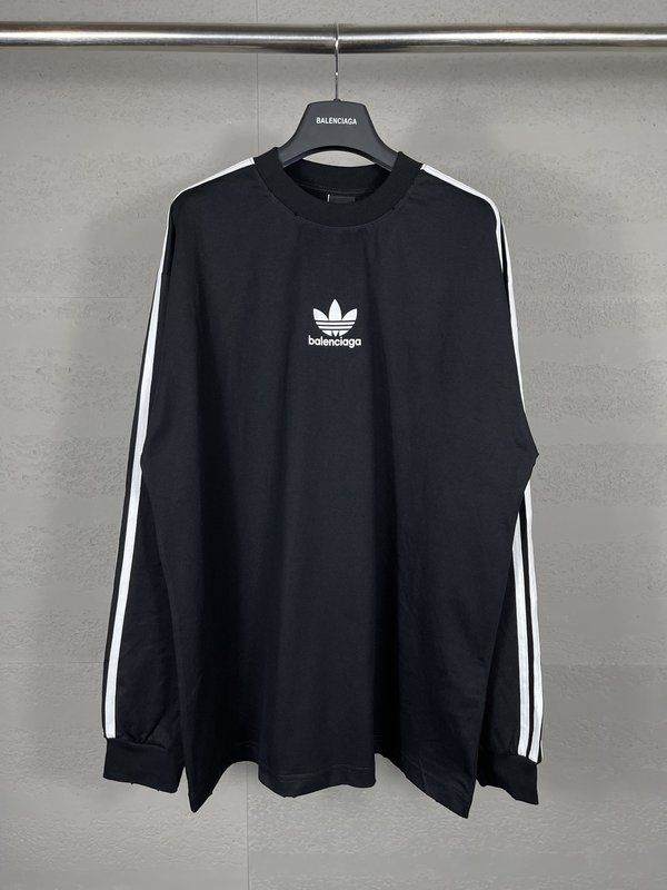 발렌시아가 x 아디다스 삼엽자 프린트 롱슬리브 티셔츠 001-275176