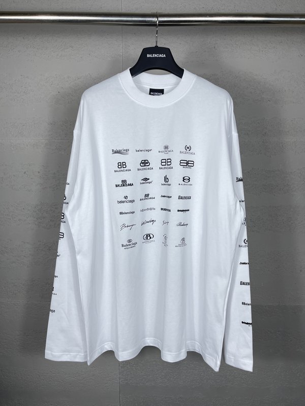 발렌시아가 클래식 로고 긴팔 티셔츠 001-275179