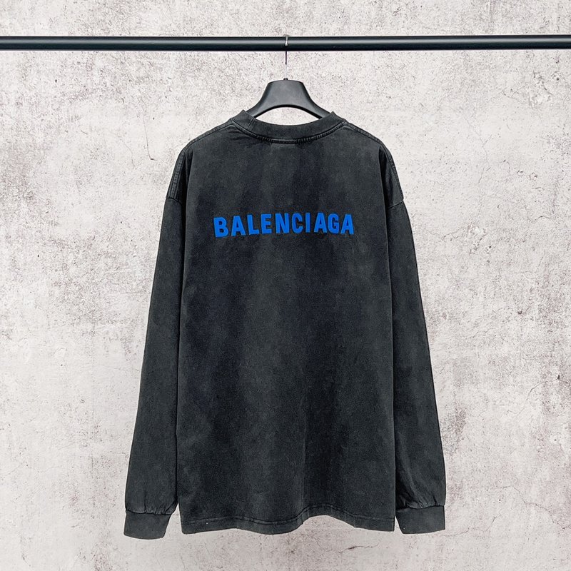Balenciaga 25 신형 워싱 롱슬리브 티셔츠 001-275183