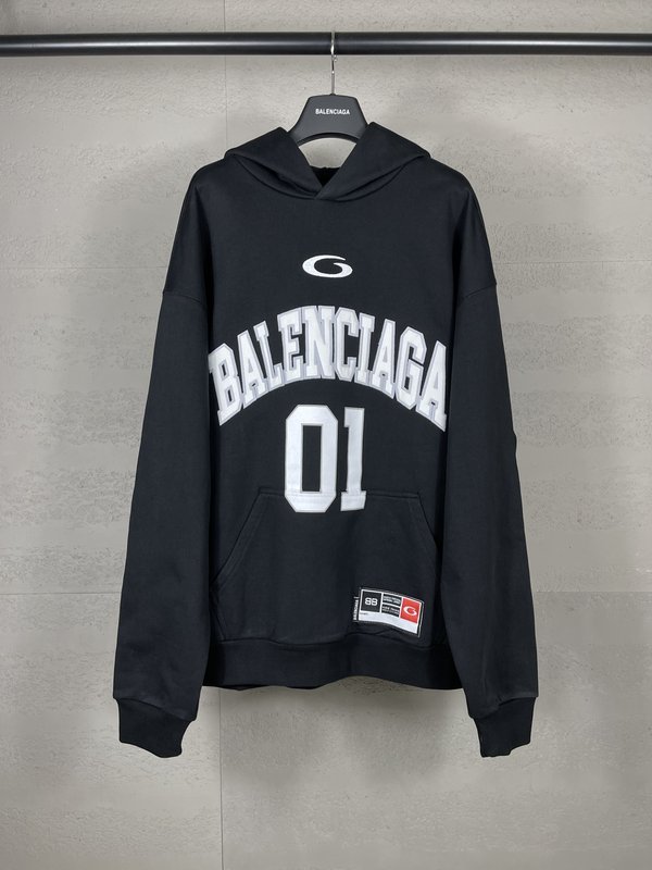 BALENCIAGA 농구 유니폼 자수 후드티 001-275247