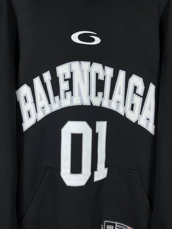 BALENCIAGA 농구 유니폼 자수 후드티 001-275247