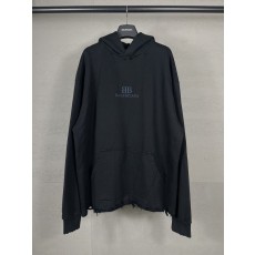 발렌시아가 클래식 로고 자수 오버사이즈 후드티 001-275353