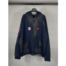 발렌시아가 신상 22 머스탱 자수 지퍼 후드 001-275358