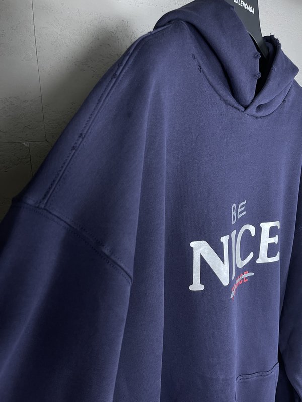 발렌시아가 레터 프린트 후드 스웨트셔츠 001-275370