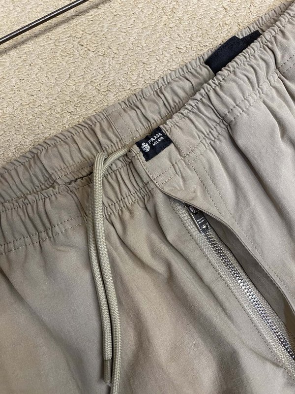 Prada 리넨 혼방 면 롱 팬츠 001-275491