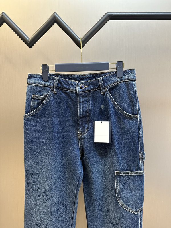LV 그라데이션 로고 청바지 001-275620
