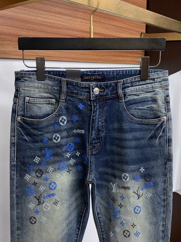 루이비통 슬림 스트레이트 청바지 001-275650