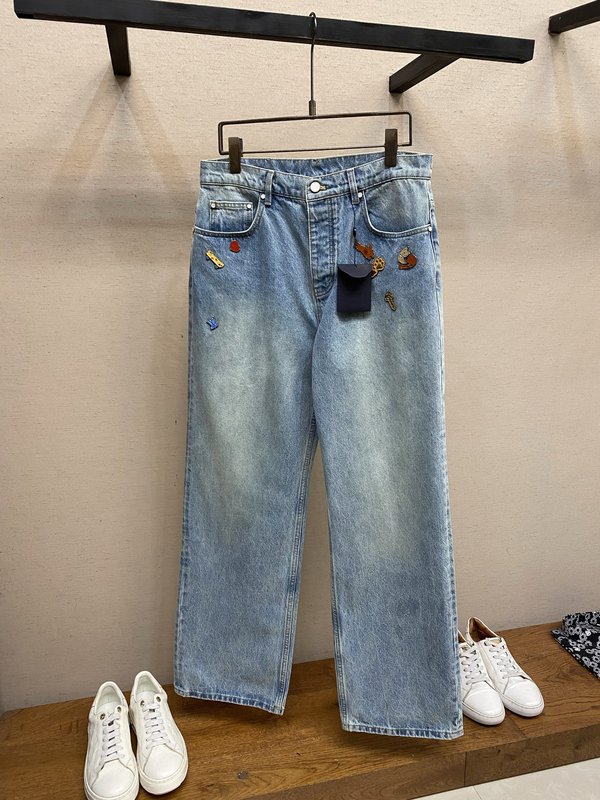 LV 루이비통 신상 자수 스트레이트 진 001-275676