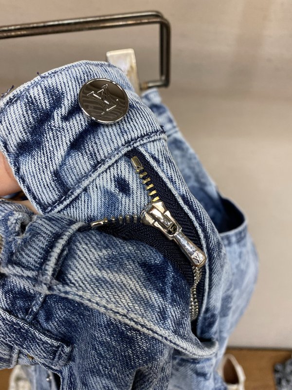 Louis 꽃무늬 레터링 부츠컷 데님 팬츠 001-275727