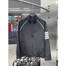 가을 신상 흰색 줄무늬 미방수 코트 001-276060