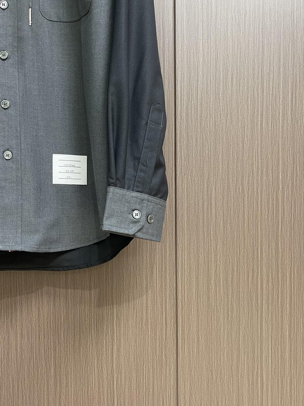 THOM BROWNE 컬러블록 후드 긴팔 셔츠 001-276082