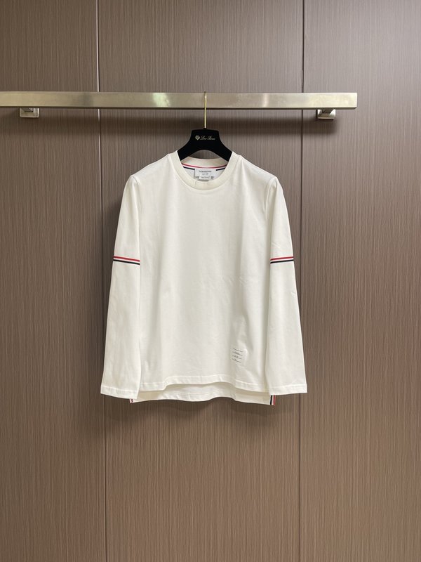 톰브라운 컬러 위빙 리본 긴팔 티셔츠 001-276085