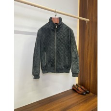 LV 풀프린트 압질 스웨이드 양피 스탠드칼라 자켓 001-276105