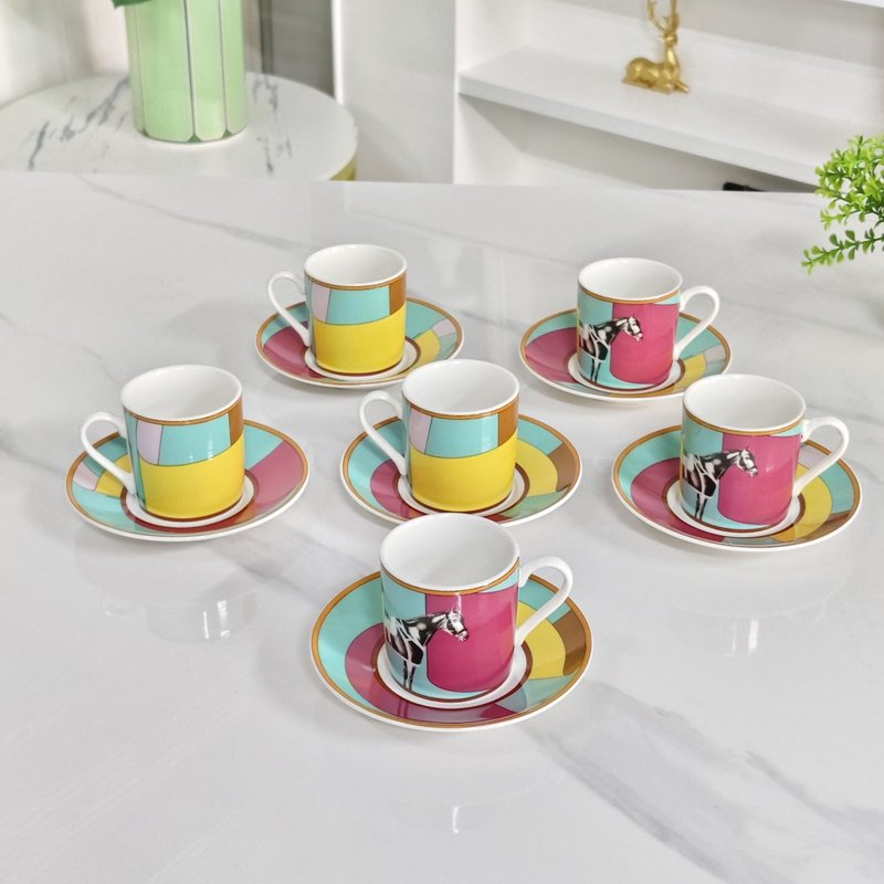 에르메스 전진마도 레드 농축 6잔 6접시 001-276184